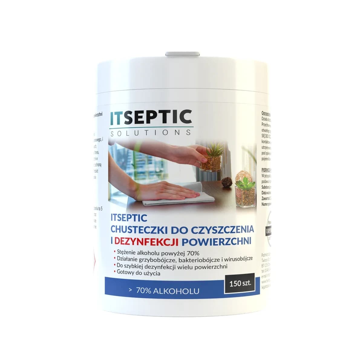 ITSEPTIC Wilgotne chusteczki do czyszczenia i dezynfekcji powierzchni 150 sztuk